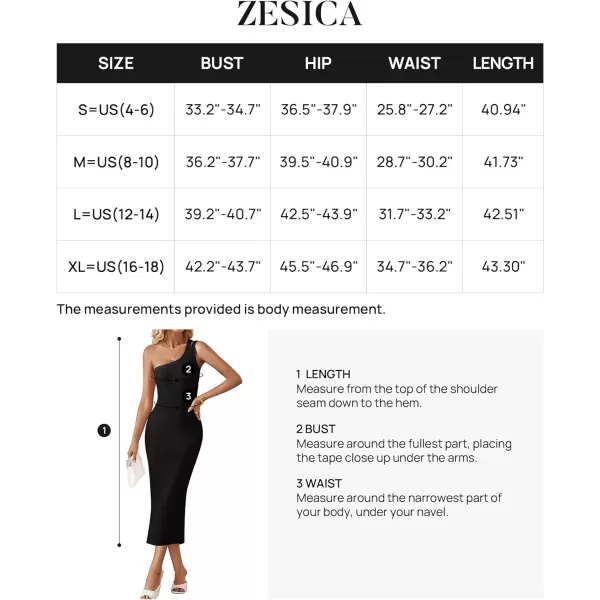 imageZESICA Womens One Shoulder Midi Bodycon Dresses 2024 Summer Sleeveless Slim Fit Ribbed Knit Back Slit Sweater DressBlack