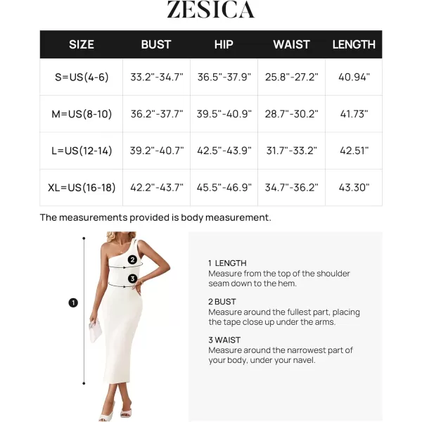imageZESICA Womens One Shoulder Midi Bodycon Dresses 2024 Summer Sleeveless Slim Fit Ribbed Knit Back Slit Sweater DressWhite