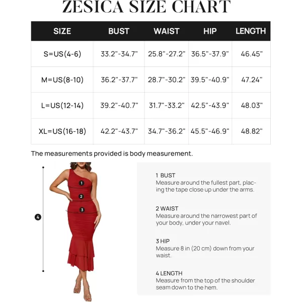 imageZESICA Womens One Shoulder Summer Dress Sleeveless Mesh Ruched Bodycon Sexy Formal Cocktail Midi DressesRed