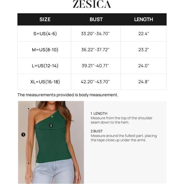 imageZESICA Womens One Shoulder Tank Summer Sleeveless T Shirt Ribbed Knit Slim Fit Sexy Casual Basic Tee TopsDarkgreen