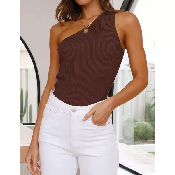 imageZESICA Womens One Shoulder Tank Summer Sleeveless T Shirt Ribbed Knit Slim Fit Sexy Casual Basic Tee TopsZESICA Womens One Shoulder Tank Summer Sleeveless T Shirt Ribbed Knit Slim Fit Sexy Casual Basic Tee Tops