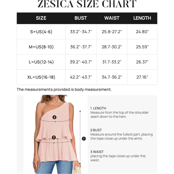 imageZESICA Womens One Shoulder Tank Tops 2024 Summer Sleeveless Ruffle Tiered Layered Chiffon Flowy Blouses ShirtsPink