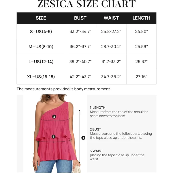 imageZESICA Womens One Shoulder Tank Tops 2024 Summer Sleeveless Ruffle Tiered Layered Chiffon Flowy Blouses ShirtsRose