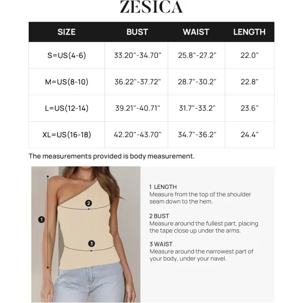 imageZESICA Womens One Shoulder Tank Tops Summer Sleeveless T Shirt Ribbed Knit Color Block Slim Fit Basic Tee TopsApricot