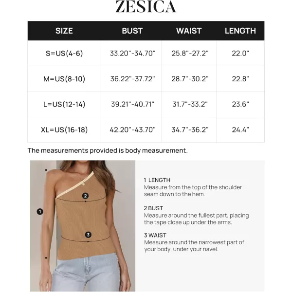 imageZESICA Womens One Shoulder Tank Tops Summer Sleeveless T Shirt Ribbed Knit Color Block Slim Fit Basic Tee TopsToffee