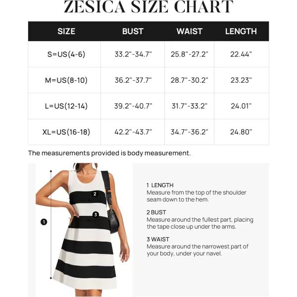 imageZESICA Womens Ribbed Sleeveless Tank Dress 2024 Summer Crew Neck Striped Casual Basic Mini DressesBlack