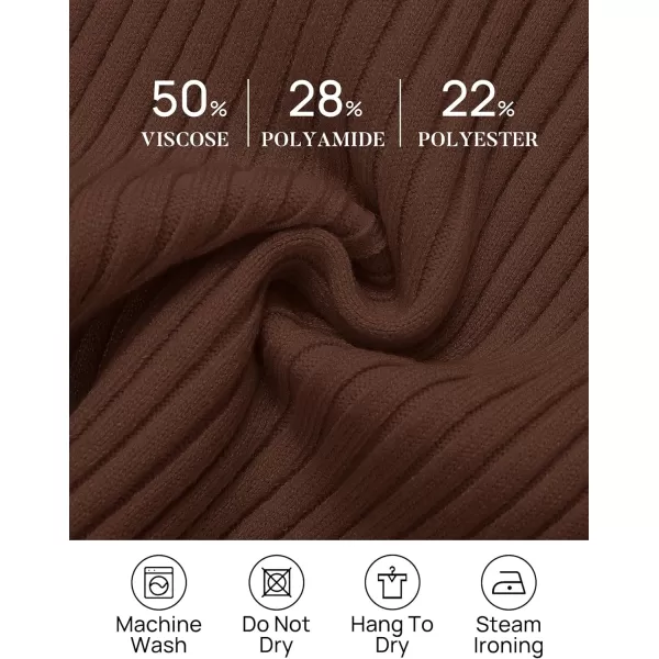 imageZESICA Womens Ribbed Tank Tops 2024 Summer Sleeveless High Neck Casual Slim Fitted Basic Knit ShirtsBrown