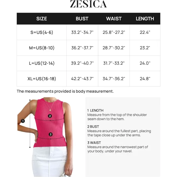 imageZESICA Womens Ribbed Tank Tops 2024 Summer Sleeveless High Neck Casual Slim Fitted Basic Knit ShirtsRose