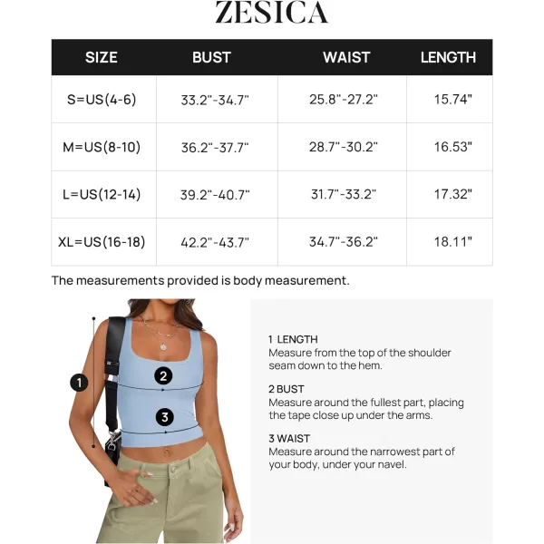 imageZESICA Womens Ribbed Tank Tops Square Neck Summer Sleeveless Shirts Fitted Basic Casual Crop TopsBlue