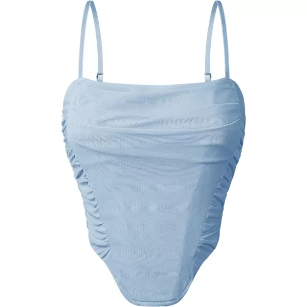 imageZESICA Womens Sexy Bustier Crop Top Spaghetti Straps Backless Y2k Club Party Cami Corset TopsBlue