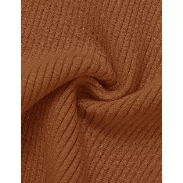 imageZESICA Womens Short Sleeve Crewneck Ribbed Knit Slim Fit T Shirt 2023 Summer Basic Solid Color Tee TopsBrown