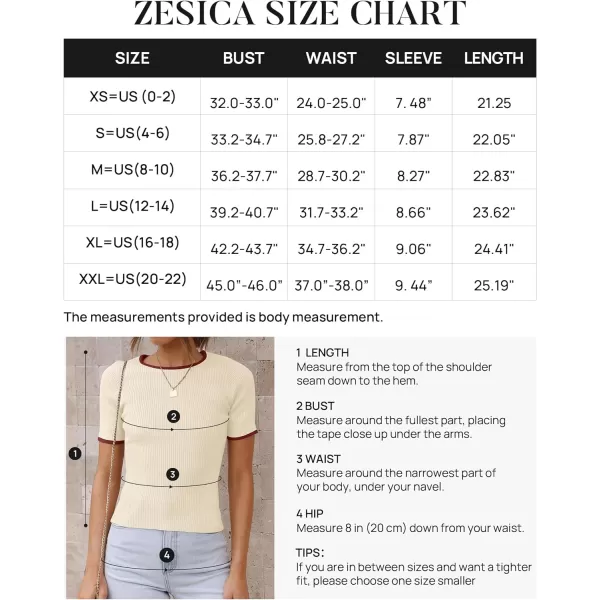 imageZESICA Womens Short Sleeve Crewneck T Shirt 2024 Summer Ribbed Knit Slim Fit Basic Solid Color Tee TopsApricot