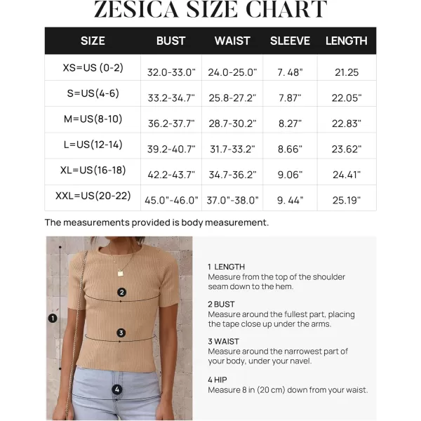 imageZESICA Womens Short Sleeve Crewneck T Shirt 2024 Summer Ribbed Knit Slim Fit Basic Solid Color Tee TopsToffee
