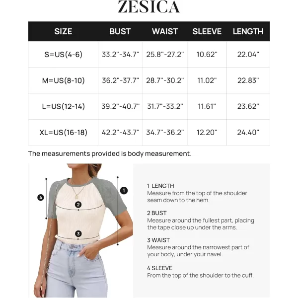imageZESICA Womens Short Sleeve Ribbed Color Block Tops Summer Crewneck Knit T ShirtsGrey