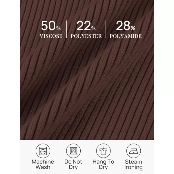 imageZESICA Womens Short Sleeve V Neck T Shirts 2024 Summer Ribbed Knit Slim Fitted Basic Solid Color Tee TopsCoffee