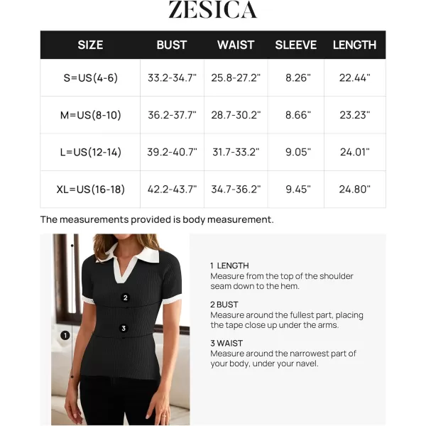 imageZESICA Womens Short Sleeve V Neck T Shirts 2024 Summer Ribbed Knit Slim Fitted Basic Solid Color Tee TopsDim