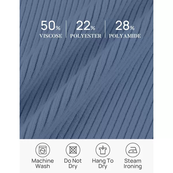 imageZESICA Womens Short Sleeve V Neck T Shirts 2024 Summer Ribbed Knit Slim Fitted Basic Solid Color Tee TopsDustyblue