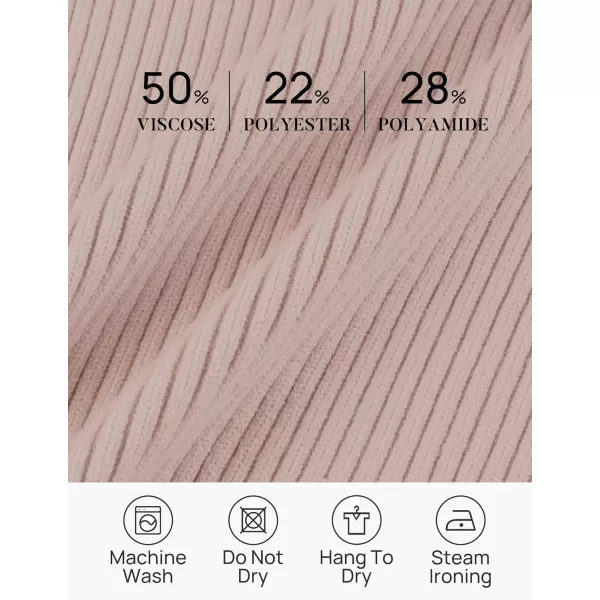 imageZESICA Womens Short Sleeve V Neck T Shirts 2024 Summer Ribbed Knit Slim Fitted Basic Solid Color Tee TopsDustypink