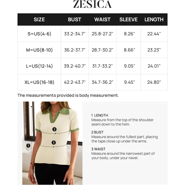 imageZESICA Womens Short Sleeve V Neck T Shirts 2024 Summer Ribbed Knit Slim Fitted Basic Solid Color Tee TopsIvory