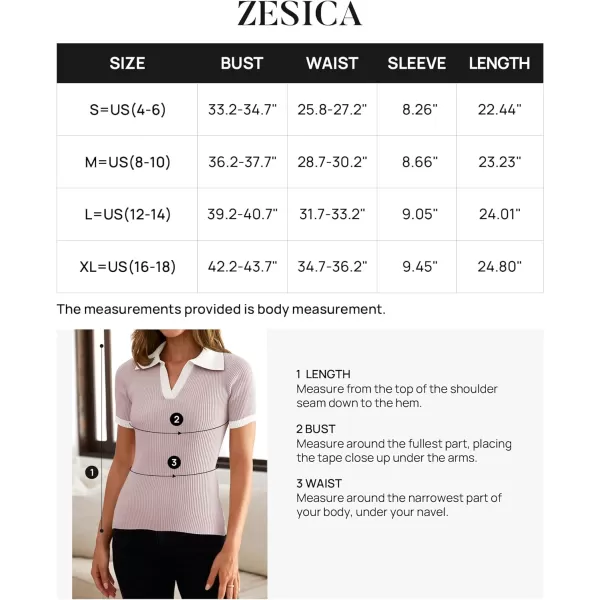 imageZESICA Womens Short Sleeve V Neck T Shirts 2024 Summer Ribbed Knit Slim Fitted Basic Solid Color Tee TopsTaro