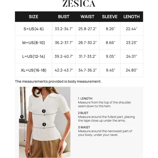 imageZESICA Womens Short Sleeve V Neck T Shirts 2024 Summer Ribbed Knit Slim Fitted Basic Solid Color Tee TopsWhite