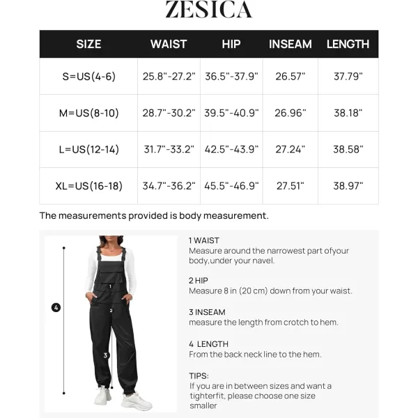 imageZESICA Womens Sleeveless Overalls Jumpsuit Casual Loose Adjustable Straps Bib Long Pant Jumpsuits with PocketsBlack