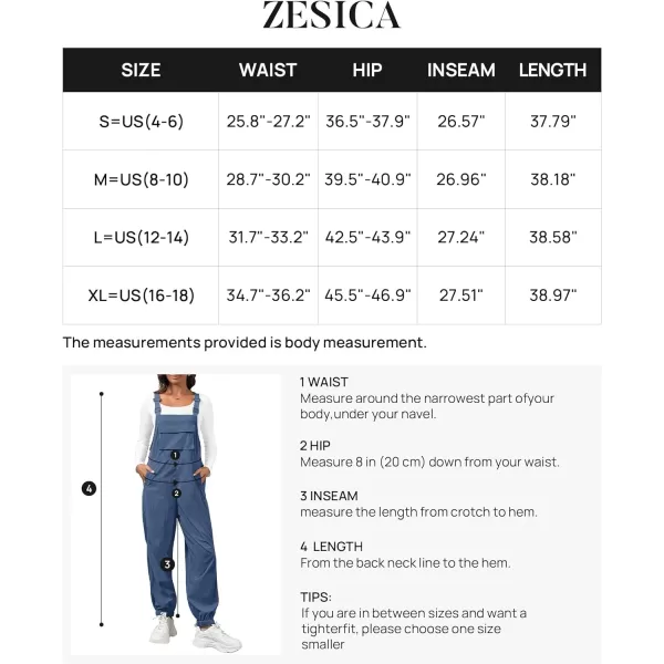 imageZESICA Womens Sleeveless Overalls Jumpsuit Casual Loose Adjustable Straps Bib Long Pant Jumpsuits with PocketsDusty Blue