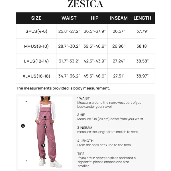 imageZESICA Womens Sleeveless Overalls Jumpsuit Casual Loose Adjustable Straps Bib Long Pant Jumpsuits with PocketsPink