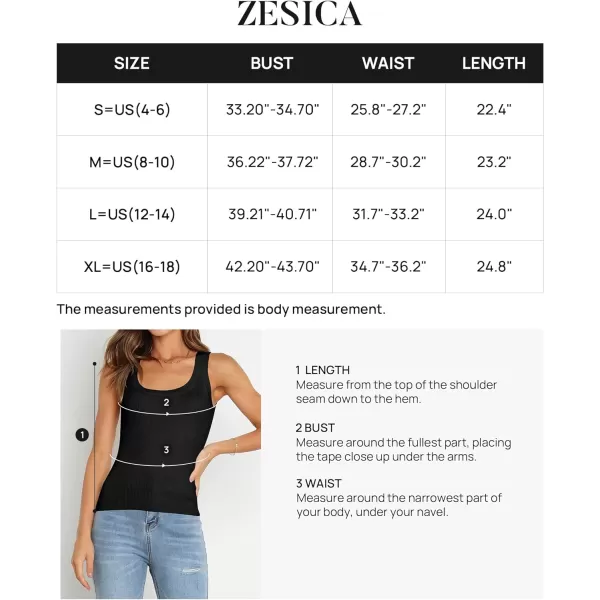 imageZESICA Womens Sleeveless Tank Tops Summer Scoop Neck Ribbed Knit Slim Fitted Casual Basic Tee ShirtsBlack