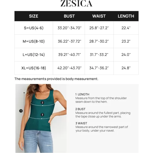 imageZESICA Womens Sleeveless Tank Tops Summer Scoop Neck Ribbed Knit Slim Fitted Casual Basic Tee ShirtsTeal