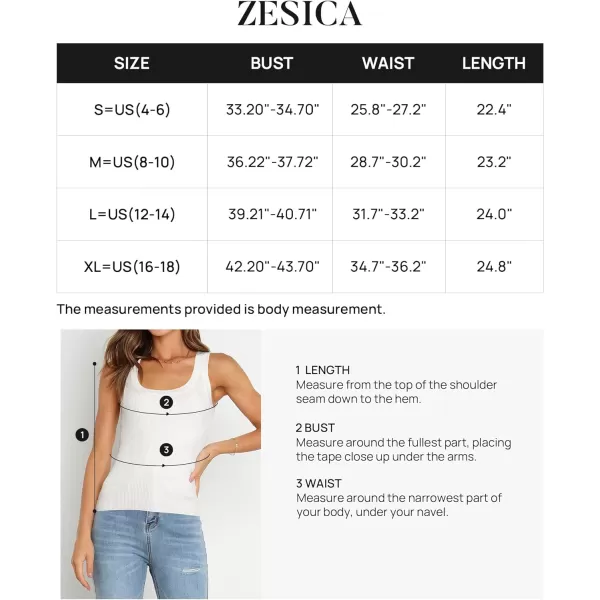 imageZESICA Womens Sleeveless Tank Tops Summer Scoop Neck Ribbed Knit Slim Fitted Casual Basic Tee ShirtsWhite