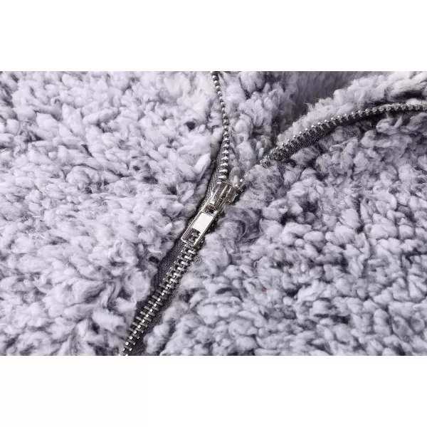 imageZESICA Womens Sleeveless Zip Up Fuzzy Fleece Lightweight Fall Warm Zipper Vest With PocketsGray Black