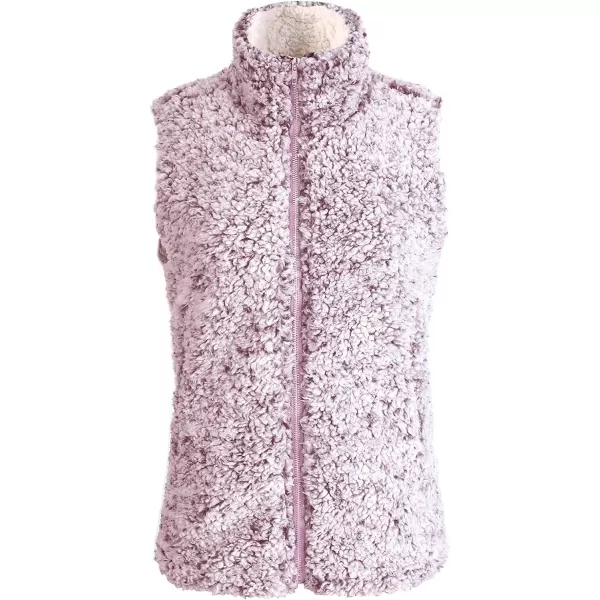 imageZESICA Womens Sleeveless Zip Up Fuzzy Fleece Lightweight Fall Warm Zipper Vest With PocketsPink