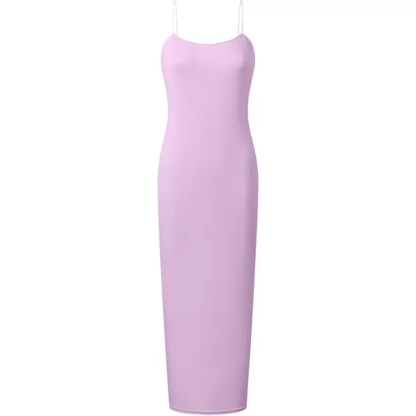 imageZESICA Womens Spaghetti Strap Bodycon Maxi Dress 2023 Summer Sleeveless Backless Cocktail Wedding Party Long DressesPurple