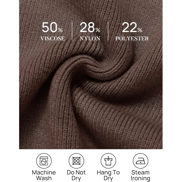 imageZESICA Womens Striped Sweaters Half Zipper Long Sleeve Ribbed Knit Loose Oversized Fall Pullover Sweater TopsCoffee