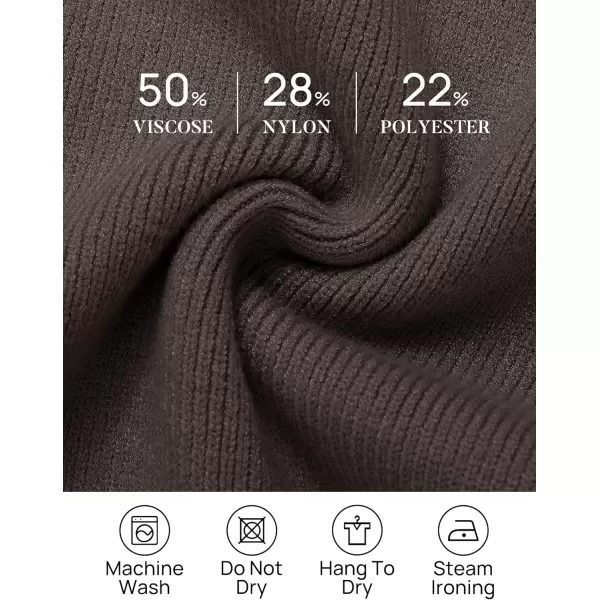 imageZESICA Womens Striped Sweaters Half Zipper Long Sleeve Ribbed Knit Loose Oversized Fall Pullover Sweater TopsNutmeg