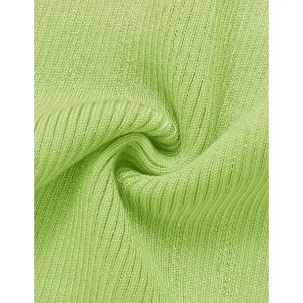 imageZESICA Womens Summer Bodycon Sweater Dress Sleeveless Crew Neck Cut Out Contrast Color Side Slit Pencil DressesLightgreen