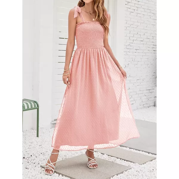 imageZESICA Womens Summer Bohemian Spaghetti Strap Swiss Dot Sleeveless Smocked A Line Flowy Maxi DressZESICA Womens Summer Bohemian Spaghetti Strap Swiss Dot Sleeveless Smocked A Line Flowy Maxi Dress