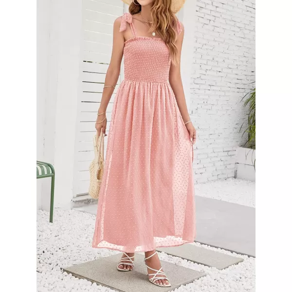 imageZESICA Womens Summer Bohemian Spaghetti Strap Swiss Dot Sleeveless Smocked A Line Flowy Maxi DressZESICA Womens Summer Bohemian Spaghetti Strap Swiss Dot Sleeveless Smocked A Line Flowy Maxi Dress