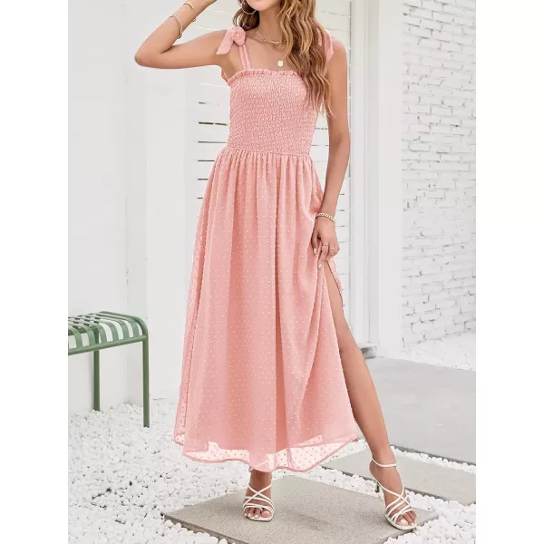 imageZESICA Womens Summer Bohemian Spaghetti Strap Swiss Dot Sleeveless Smocked A Line Flowy Maxi DressZESICA Womens Summer Bohemian Spaghetti Strap Swiss Dot Sleeveless Smocked A Line Flowy Maxi Dress