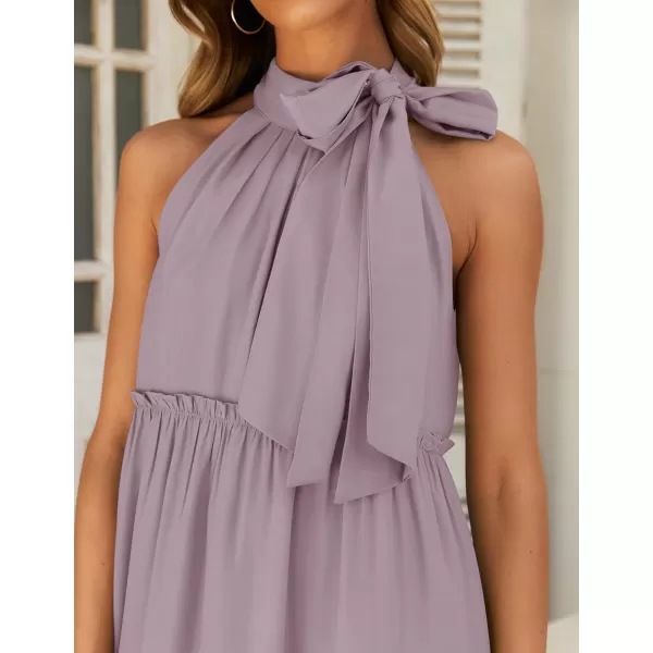 imageZESICA Womens Summer Boho Halter Maxi Dresses 2024 Casual Sleeveless Pleated Tiered Flowy Beach Vacation Long DressPurple
