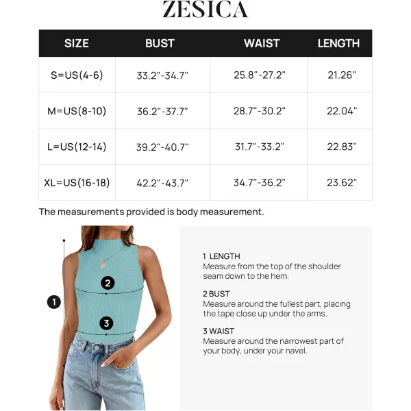 imageZESICA Womens Summer Casual Ribbed Tank Tops Mock Turtle Neck Slim Fitted Basic Knit Sleeveless ShirtsSage