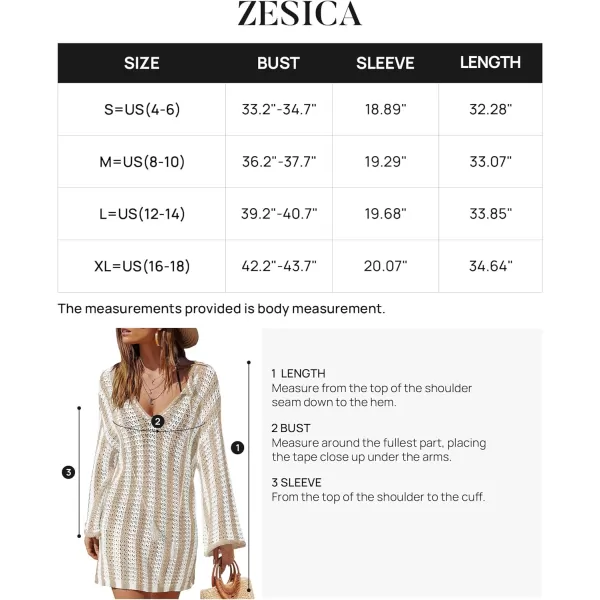imageZESICA Womens Summer Crochet Swimsuit Cover Up Knit Hollow Out Bikini Bathing Suit 2024 Mesh Swimwear Beach DressApricot