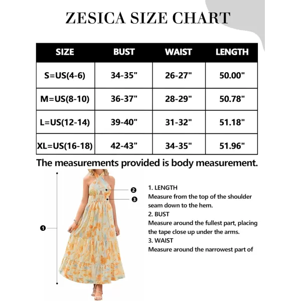 imageZESICA Womens Summer Crossover Halter Neck Sleeveless Plaid Cut Out Backless Flowy A Line Maxi DressSunsetyellow