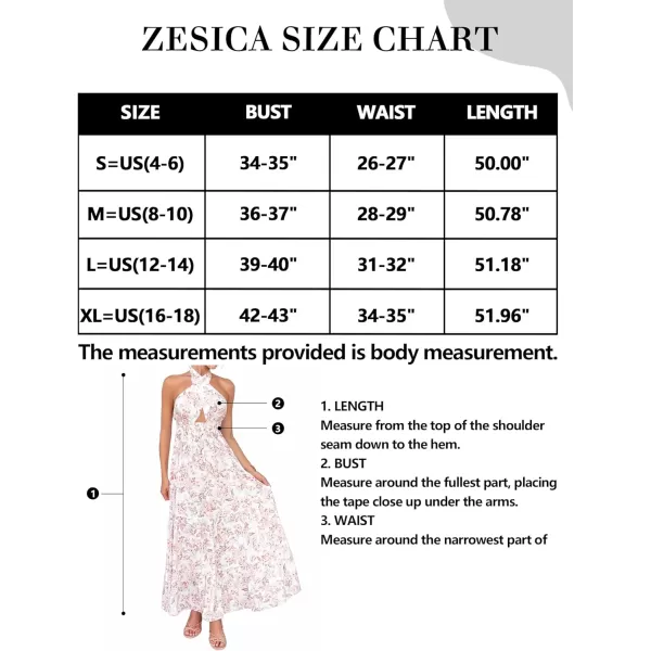 imageZESICA Womens Summer Crossover Halter Neck Sleeveless Plaid Cut Out Backless Flowy A Line Maxi DressWhite