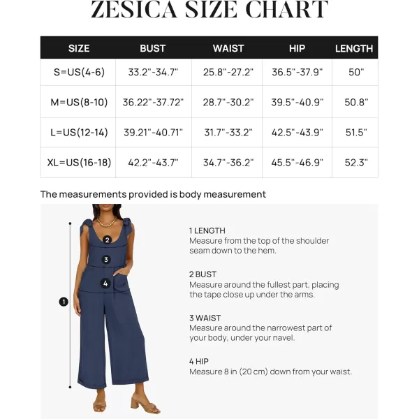 imageZESICA Womens Summer Loose Sleeveless Jumpsuits Adjustable Straps Oversized Wide Leg Long Overall Rompers with PocketsNavy
