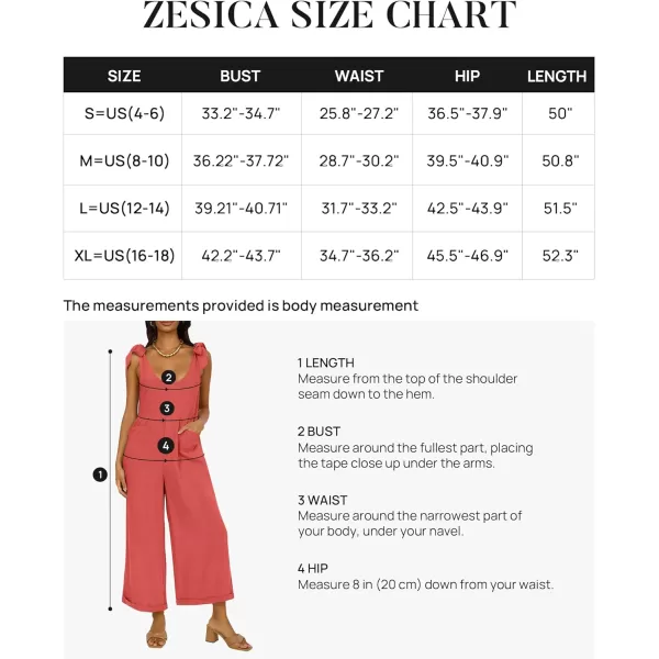imageZESICA Womens Summer Loose Sleeveless Jumpsuits Adjustable Straps Oversized Wide Leg Long Overall Rompers with PocketsWatermelon