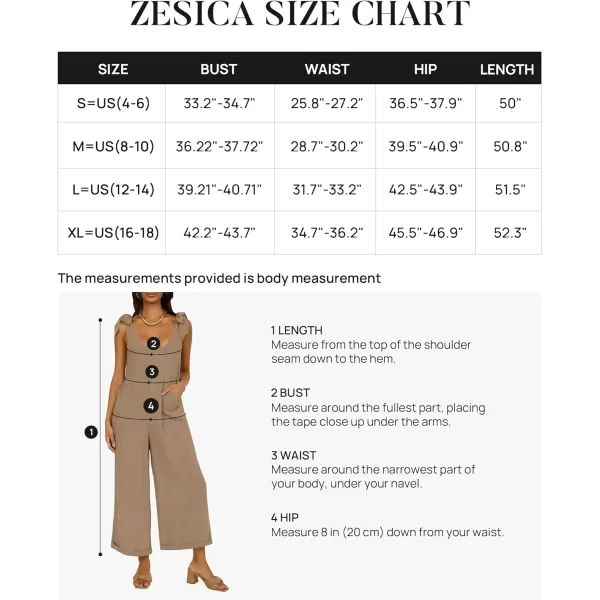 imageZESICA Womens Summer Loose Sleeveless Jumpsuits Linen Adjustable Straps Oversized Wide Leg Long Overall Rompers with PocketsKhaki