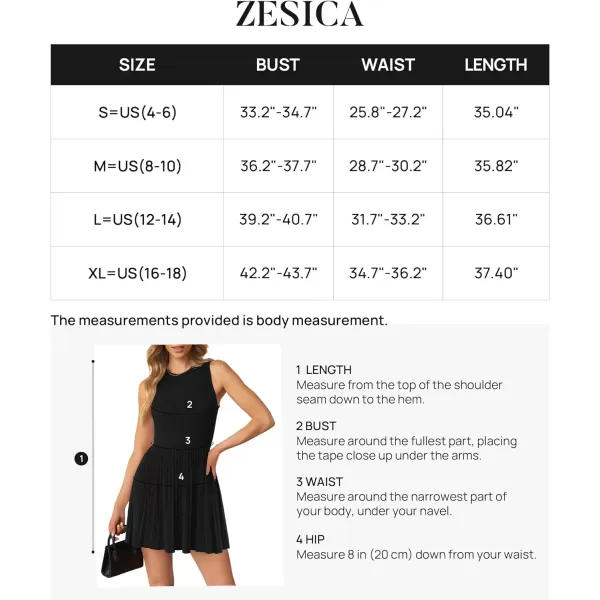imageZESICA Womens Summer Mini Dress 2024 Sleeveless Crewneck Ribbed Knit Casual Swing Pleated A Line Short DressesBlack