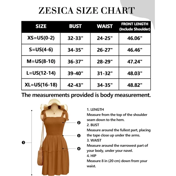 imageZESICA Womens Summer Spaghetti Strap Sleeveless Square Neck Ruffle A Line Swing Mini DressBrown